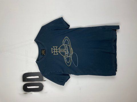 Vivienne Westwood Big Orb Logo Blue Navy T-Shirt, Dark blue, L