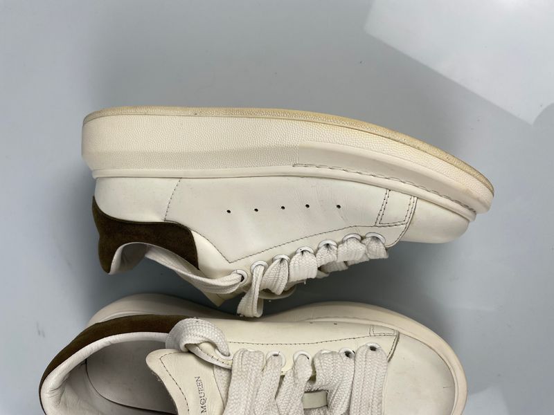 Alexander McQueen Leather White Sneakers Chain Size ~38 tgtrlmgor фото