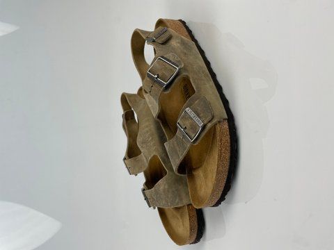 Birkenstock Milano Leather Beige Sandals Shoes Size 46 (30cm) 456543 фото