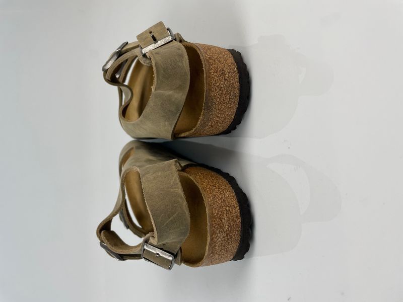 Birkenstock Milano Leather Beige Sandals Shoes Size 46 (30cm) 456543 фото