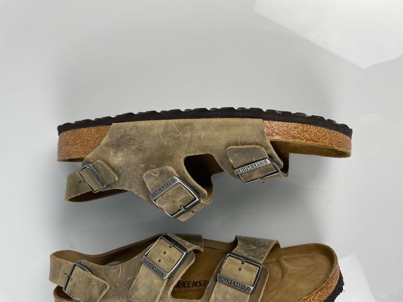 Birkenstock Milano Leather Beige Sandals Shoes Size 46 (30cm) 456543 фото