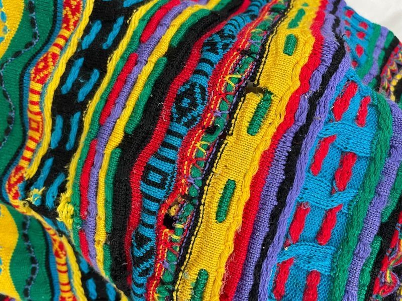 Coogi Australia Vintage Sweater Multicolor Stripped Size S 23141 фото