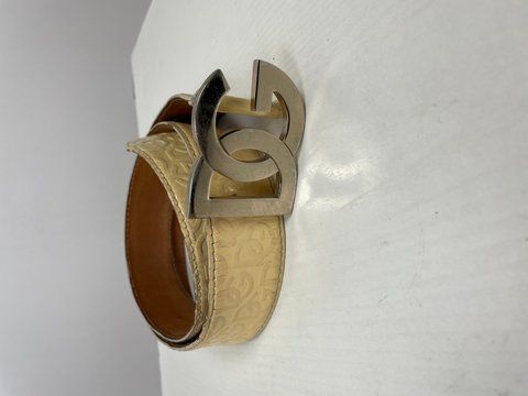 Dolce & Gabbana Vintage Monogram Belt Legit, Beige