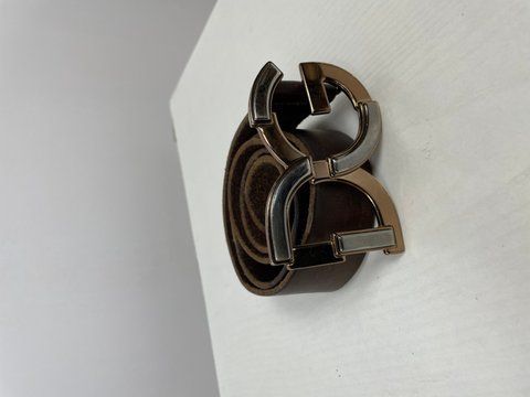 Dolce & Gabbana Vintage Leather Belt Big Logo , Brown