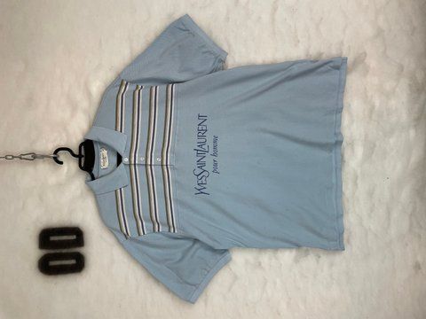 Yves Saint Laurent Big Logo Vintage Polo Shirt Blue Sz XXL yyyyyy фото
