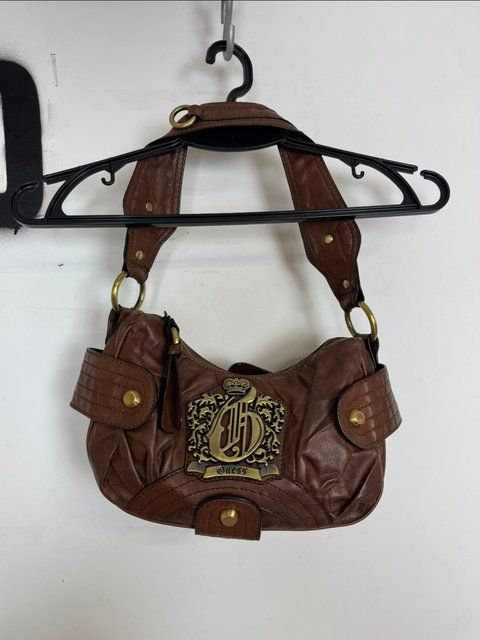 Guess Vintage Crossbody Leather Bag Y2K, Brown
